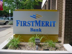 first merit bank monument sign