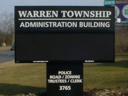 monument sign warren township government building