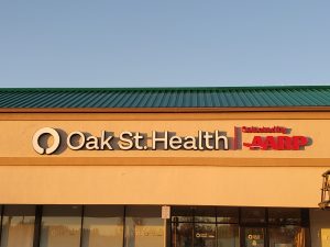 Oak St. Health Selected by AARP Lighted Channel Letter Sign