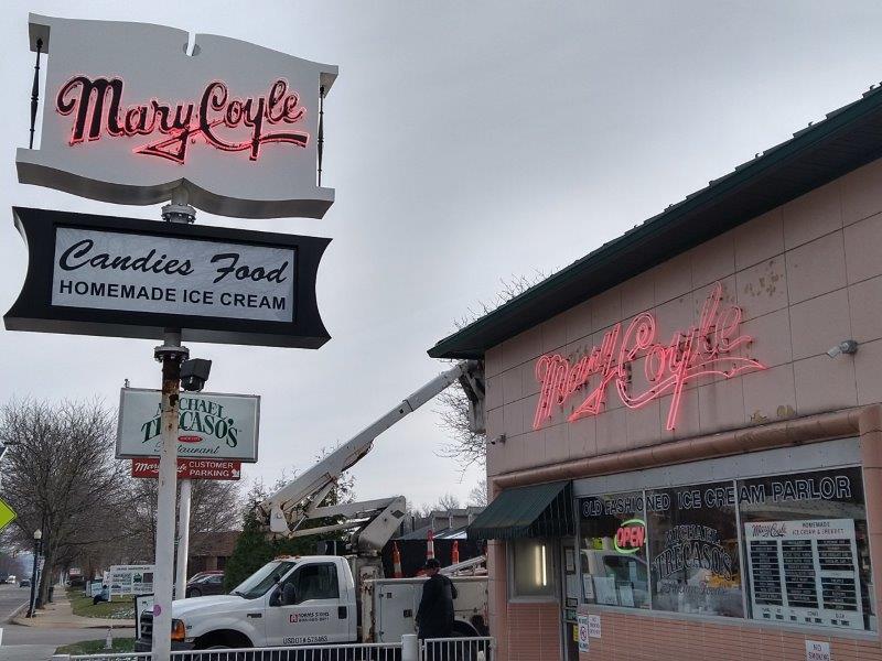 Mary Coyle Akron OH Classic Neon Sign refurbished by Adams Signs and Graphics.
