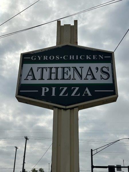 Athena's Pizza Cuyahoga Falls LED Pylon Sign by Adams Signs