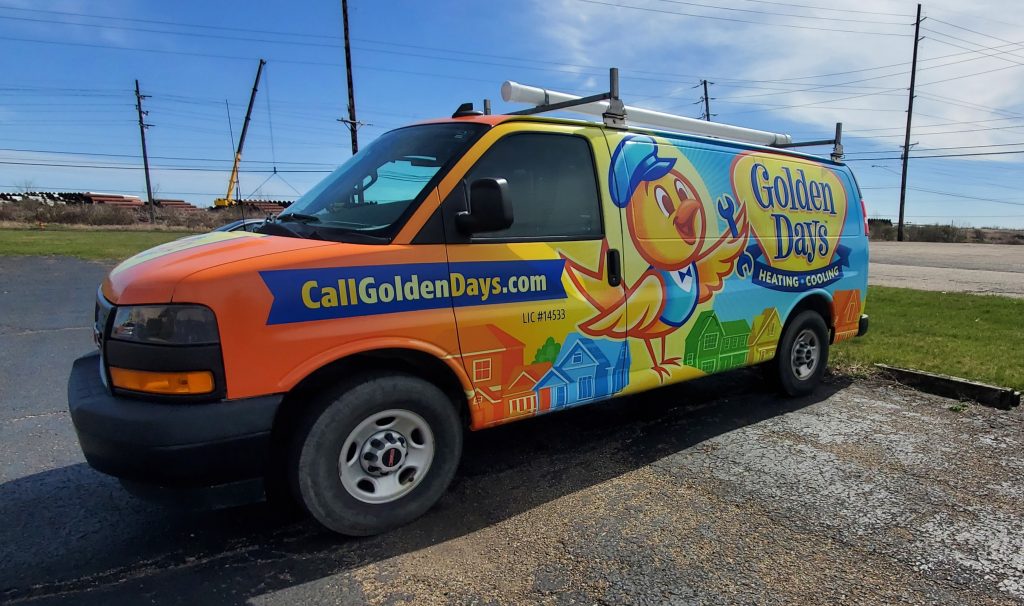 Golden Days Heating & Cooling, Medina, Ohio, Vinyl Car Wraps by Adams Signs