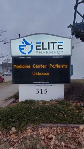 Adams Signs & Graphics pylon signage at elite pharmacy