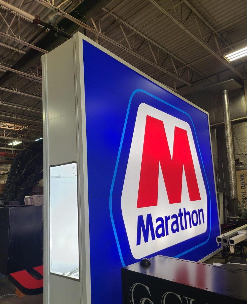 Large Marathon LED sign by Adams Signs