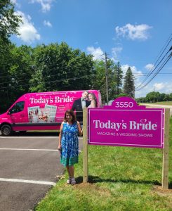 Pink panel sign for Today's Bride