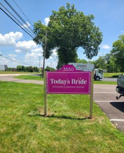 Pink Today's Bride panel sign