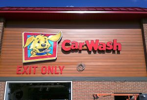 BellStores Car Wash illuminated and channel letter sign