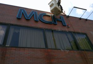 Installation of a channel letter sign for Massillon Community Health