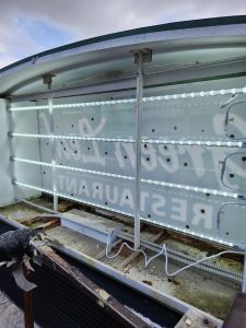 Adams Signs retrofitted an existing pylon sign with LED lighting