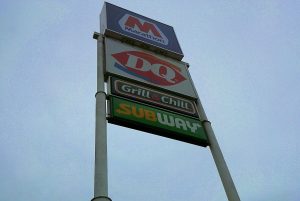 Adams Signs restored illumination to a Subway pylon sign panel in Bolivar, OH.